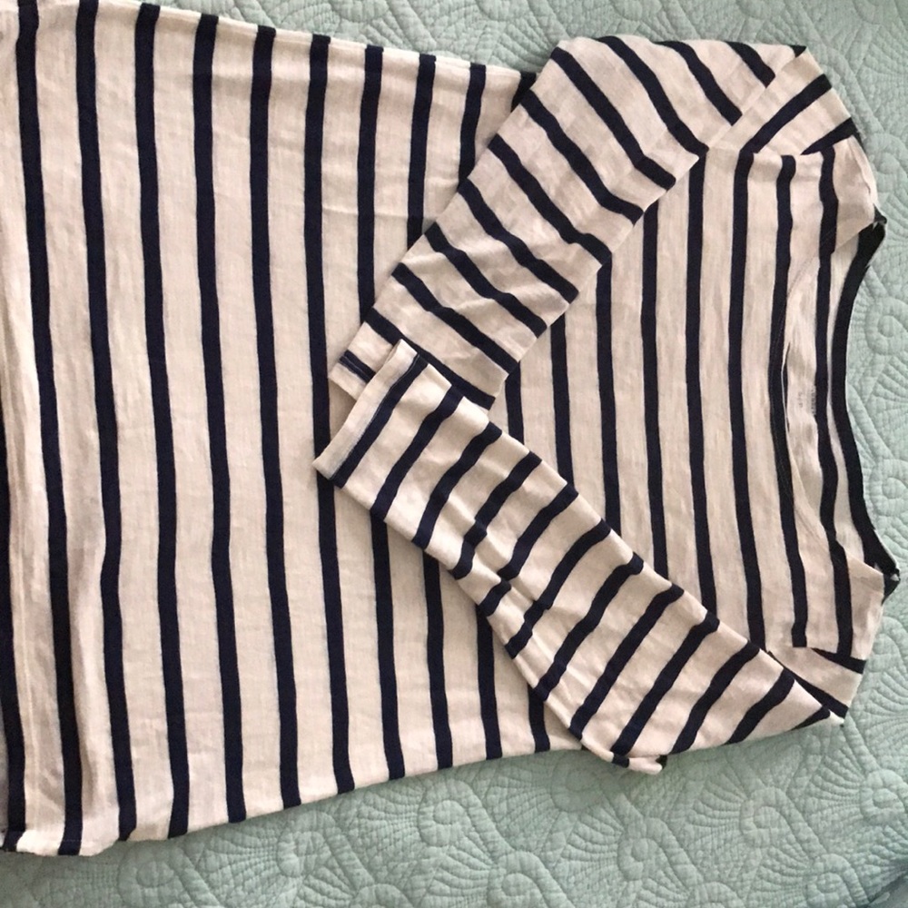 Navy and white striped shirt 👚